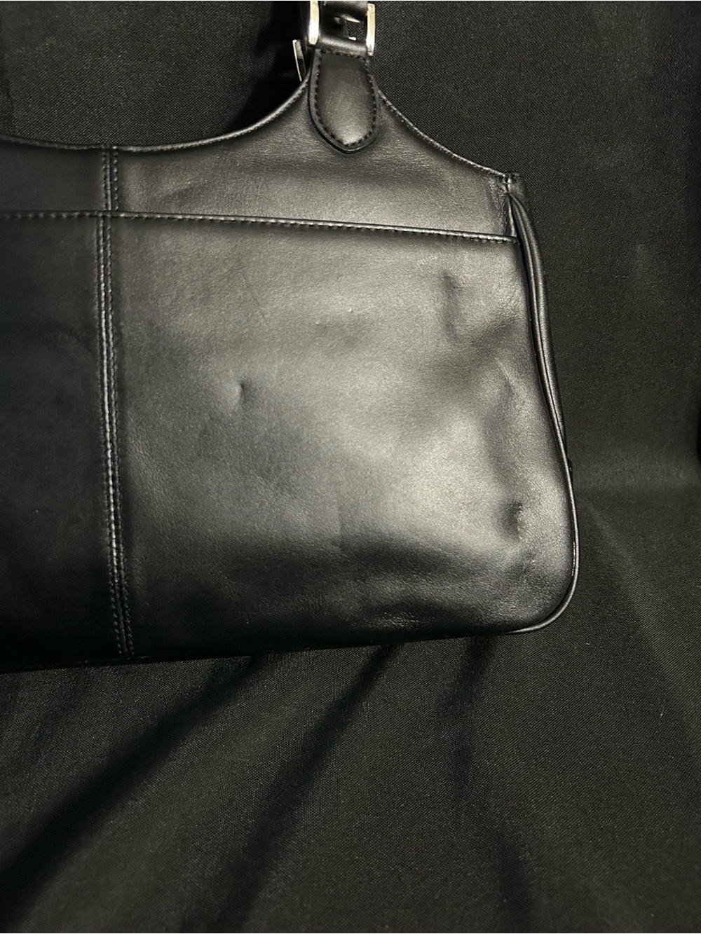 Charter Club Women’s Classic Black Leather Tote Bow Accent NWT - Picture 6 of 14